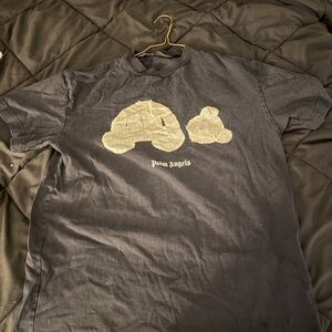 Palm Angels Black Tee with Silver Graphic